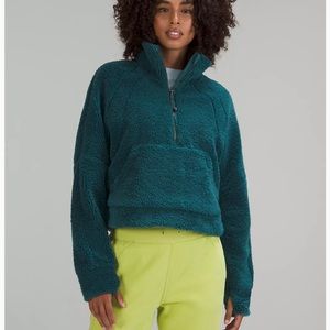Lululemon NWOT green jasper scuba Sherpa half zip size XS/S